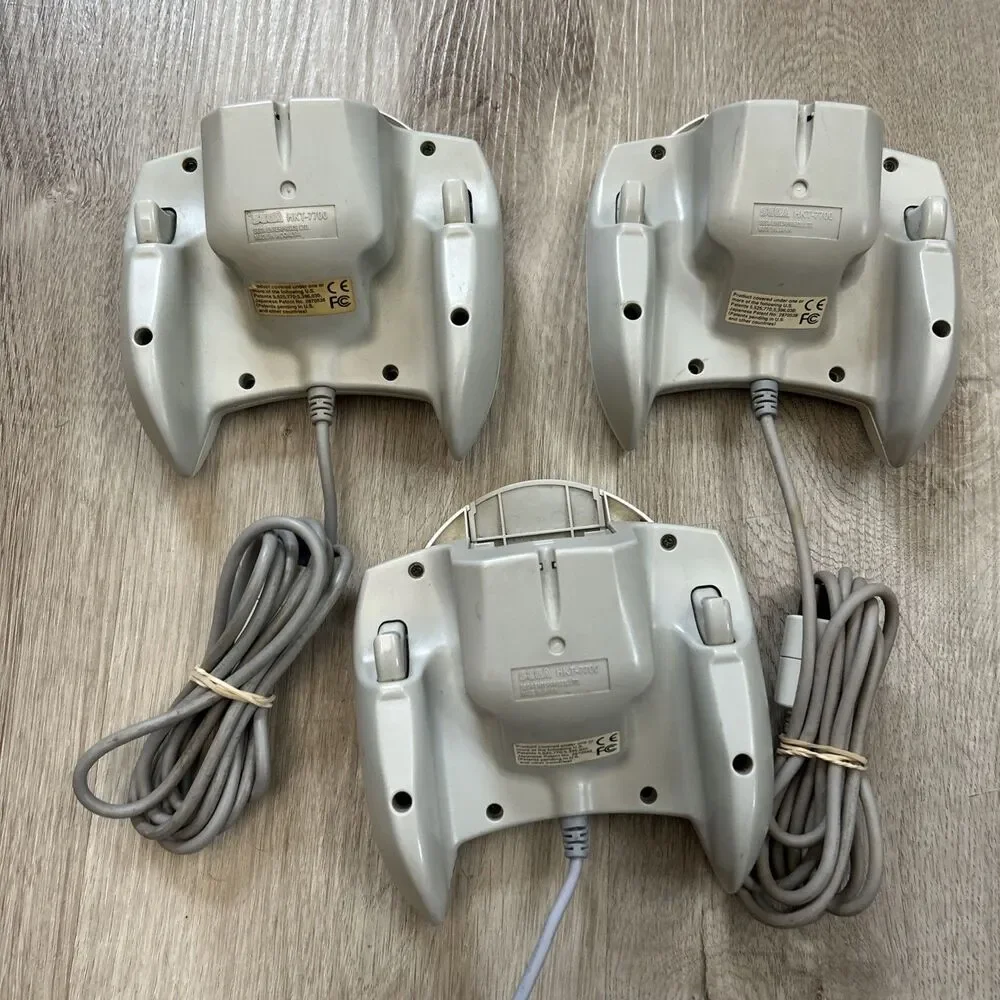 Sega Dreamcast Controller Lot Of 3 Official OEM White Grey HKT 7700 Tested Works